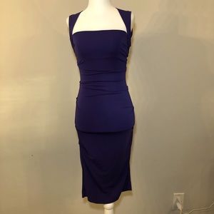 Nicole Miller Square Neck jersey midi dress